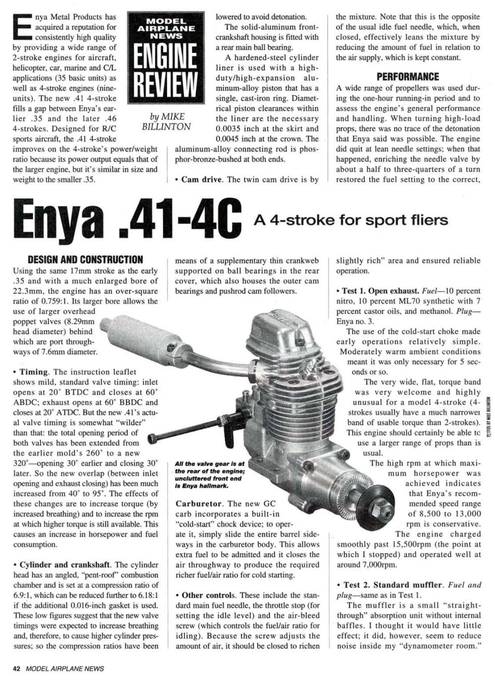 ENYA 41-4C エンヤ 4サイクル エンジン 1個 - ホビーラジコン